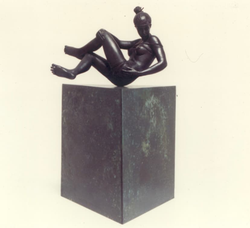 Reclining figure on pedestal